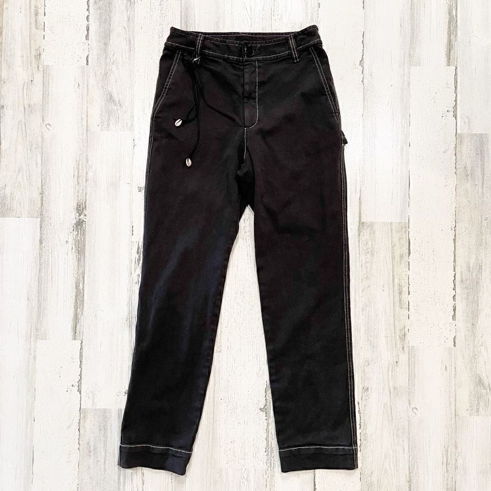 RG Kane Carpenter Pants Size 8 Straight Utility Pockets Washed Black